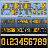 Custom Light Blue Gold-Black Mesh Authentic Fade Fashion Football Jersey