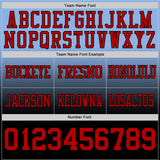Custom Light Blue Red-Black Mesh Authentic Fade Fashion Football Jersey