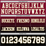 Custom Maroon White Black-Old Gold Mesh Authentic Fade Fashion Football Jersey