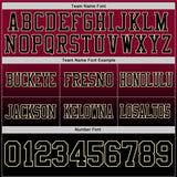 Custom Maroon Black-Cream Mesh Authentic Fade Fashion Football Jersey