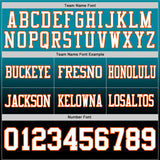 Custom Teal White Black-Orange Mesh Authentic Fade Fashion Football Jersey