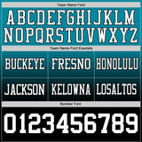 Custom Teal White-Black Mesh Authentic Fade Fashion Football Jersey