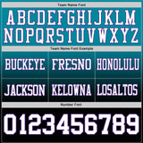 Custom Teal White Black-Purple Mesh Authentic Fade Fashion Football Jersey