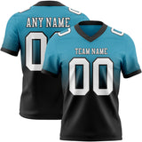 Custom Panther Blue White Black Mesh Authentic Fade Fashion Football Jersey