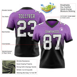 Custom Medium Purple White-Black Mesh Authentic Fade Fashion Football Jersey
