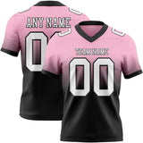Custom Light Pink White-Black Mesh Authentic Fade Fashion Football Jersey