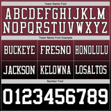 Custom Burgundy White-Black Mesh Authentic Fade Fashion Football Jersey