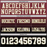 Custom Burgundy White Black-Old Gold Mesh Authentic Fade Fashion Football Jersey