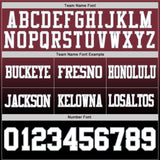 Custom Burgundy White Black-Gray Mesh Authentic Fade Fashion Football Jersey