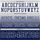 Custom White Navy Mesh Authentic Fade Fashion Football Jersey