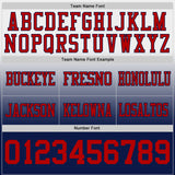 Custom White Red-Navy Mesh Authentic Fade Fashion Football Jersey
