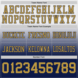 Custom White Old Gold-Navy Mesh Authentic Fade Fashion Football Jersey