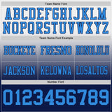 Custom White Powder Blue-Navy Mesh Authentic Fade Fashion Football Jersey