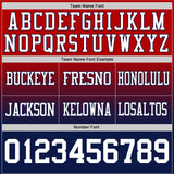 Custom Red White-Navy Mesh Authentic Fade Fashion Football Jersey