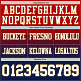 Custom Red White Navy-Old Gold Mesh Authentic Fade Fashion Football Jersey
