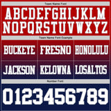 Custom Red White Navy-Gray Mesh Authentic Fade Fashion Football Jersey
