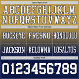 Custom Old Gold White-Navy Mesh Authentic Fade Fashion Football Jersey
