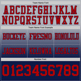 Custom Gray Red-Navy Mesh Authentic Fade Fashion Football Jersey