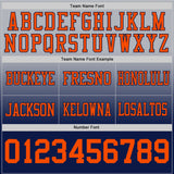 Custom Gray Orange-Navy Mesh Authentic Fade Fashion Football Jersey