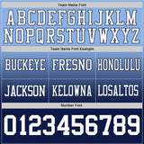Custom Light Blue White-Navy Mesh Authentic Fade Fashion Football Jersey