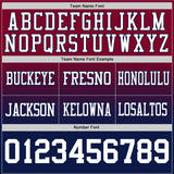 Custom Maroon White-Navy Mesh Authentic Fade Fashion Football Jersey