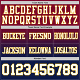 Custom Maroon White Navy-Gold Mesh Authentic Fade Fashion Football Jersey