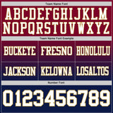 Custom Maroon White Navy-Old Gold Mesh Authentic Fade Fashion Football Jersey
