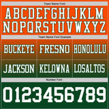 Custom Orange White-Green Mesh Authentic Fade Fashion Football Jersey