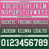 Custom Pink White-Green Mesh Authentic Fade Fashion Football Jersey
