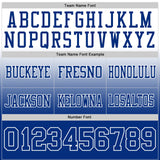 Custom White Royal Mesh Authentic Fade Fashion Football Jersey
