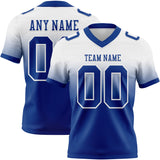 Custom White Royal Mesh Authentic Fade Fashion Football Jersey