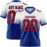 Custom White Red-Royal Mesh Authentic Fade Fashion Football Jersey