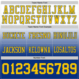 Custom White Yellow-Royal Mesh Authentic Fade Fashion Football Jersey