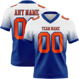 Custom White Orange-Royal Mesh Authentic Fade Fashion Football Jersey