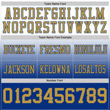 Custom White Old Gold-Royal Mesh Authentic Fade Fashion Football Jersey