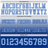 Custom White Light Blue-Royal Mesh Authentic Fade Fashion Football Jersey