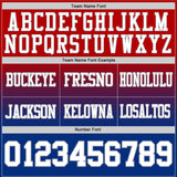 Custom Red White Royal-Gray Mesh Authentic Fade Fashion Football Jersey