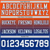 Custom Orange White-Royal Mesh Authentic Fade Fashion Football Jersey