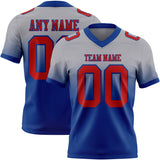 Custom Gray Red-Royal Mesh Authentic Fade Fashion Football Jersey