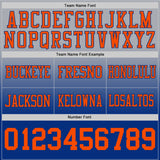 Custom Gray Orange-Royal Mesh Authentic Fade Fashion Football Jersey