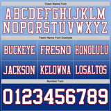 Custom Light Blue White Royal-Red Mesh Authentic Fade Fashion Football Jersey