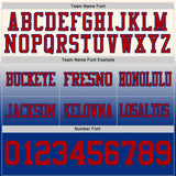 Custom Cream Red-Royal Mesh Authentic Fade Fashion Football Jersey