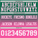 Custom Kelly Green White-Pink Mesh Authentic Fade Fashion Football Jersey