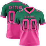 Custom Kelly Green Pink-Black Mesh Authentic Fade Fashion Football Jersey