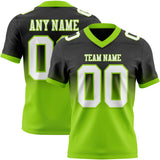 Custom Black White-Neon Green Mesh Authentic Fade Fashion Football Jersey