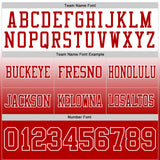 Custom White Red Mesh Authentic Fade Fashion Football Jersey