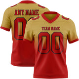 Custom Old Gold White-Black Mesh Authentic Fade Fashion Football Jersey