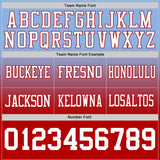 Custom Light Blue White-Red Mesh Authentic Fade Fashion Football Jersey