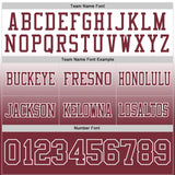 Custom White Burgundy Mesh Authentic Fade Fashion Football Jersey