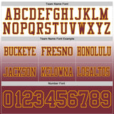 Custom White Burgundy-Gold Mesh Authentic Fade Fashion Football Jersey
